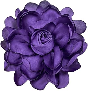 Dainty Fabric Rose Flower Large Brooch Lapel Pins Flower Brooches Pin Classic for Wedding Party Dance Banquet for Women Dress Suit Clothes Accessories Jewelry 100mm