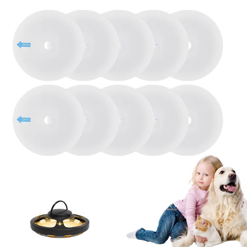 Flea Trap Sticky Pads, Non-Toxic Flea Sticky Pads, Sticky Traps Glue Pads, Round Adhesive Discs for Effective Flea and Mosquito Capture, Easy Replacement Glue Discs for Home Flea Traps (10PCS)