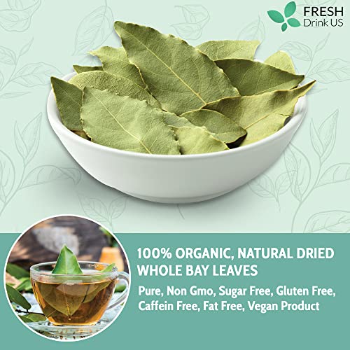 200+ Premium Dried Bay Leaves, Bay Leaf Tea, Organic, Whole Nice Leaves, Non Gmo, Sugar Free, Gluten Free, Caffein Free, Vegan, Witchcraft, Fresh Harvest, Bay Leaves For Cooking #TOP1