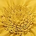 JWH 3D Flower Throw Pillow Covers Round Shaped Pillow Cases Yellow Cushion Decorative Soft Velvet Pillowcase for Bed Living Room Sofa Couch 14 Inch Gold