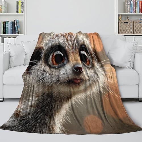 Couverture suricate grand format pour lit et canapé microfibre douce - 6