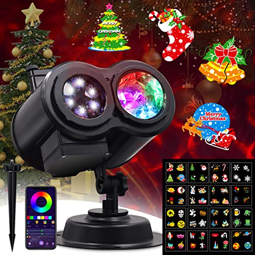 Holiday Projector Lights,App Control,Halloween Projection Outdoor,Christmas Light Projector,16 Hd Holiday Slides+10 Optional Ocean Waves,Ip65 Waterproof,Christmas And Birthday Party Decorations #TOP7