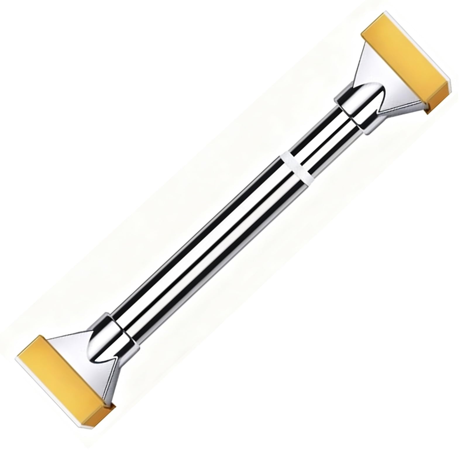 GLDYTVF Adjustable Stainless Steel Tension Rod No Drill Curtain Rod for Bathroom Closet or Wardrobe 3.61 5.25 ft Natural Finish Easy Installation Space Saving Solution