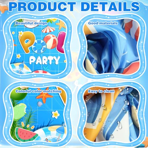 Image of Summer Pool Beach Party Decorations, Summer Party Beach Decor Supplies, Pool Banner Decorations, Backdrop Wall Decor for Kids Suitable for Indoor and Outdoor Use