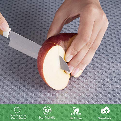 amorus Shelf Liner, Non Slip Cabinet Liner Drawer Liners 12 x 236 Inches, Waterproof EVA Fridge Liner Cupboard Mat for Kitchen, Pantry, Office (Free Cleaning Cloth)