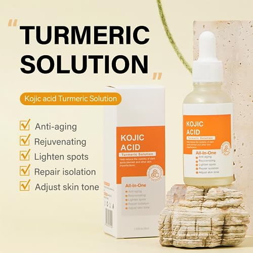 OKAQEE Kojic Acid Turmeric Oil, Dark Spot Remover for Face, Turmeric Oil Dark Spot Corrector - Image 2
