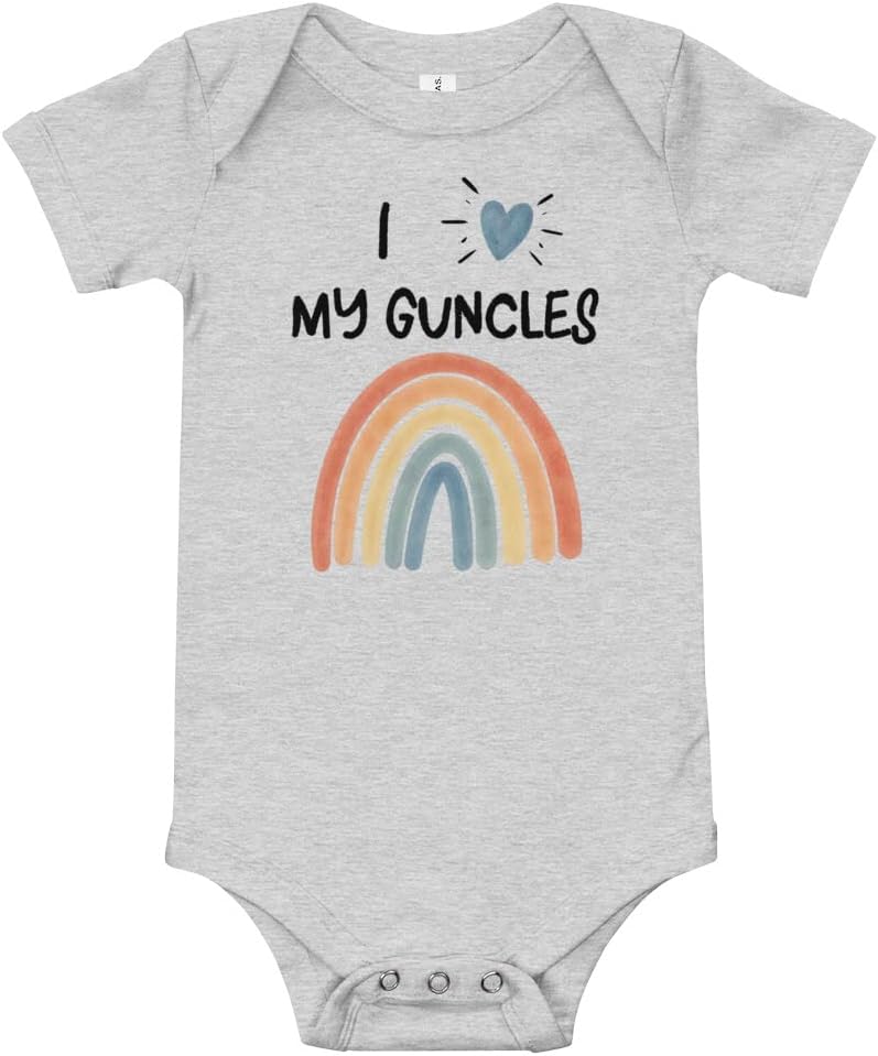 I Love My Guncles Baby one Piece Gay Uncles Gift LGBTQ Two Uncles Baby Pride Outfit Baby Announcement
