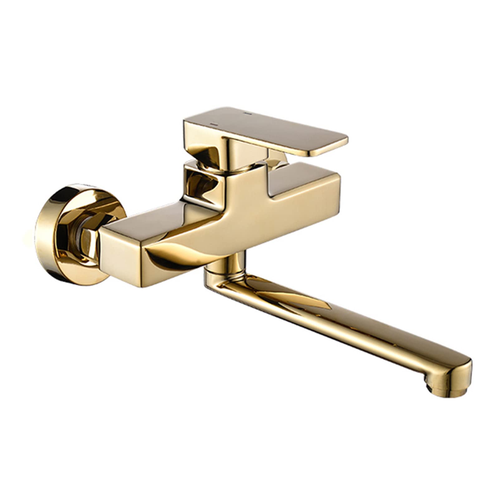 ZYCHSJXA Wall Mounted Kitchen Faucet Gold Brass Hot and Cold Water Swivel Sink Faucet-30Cm(20CM)