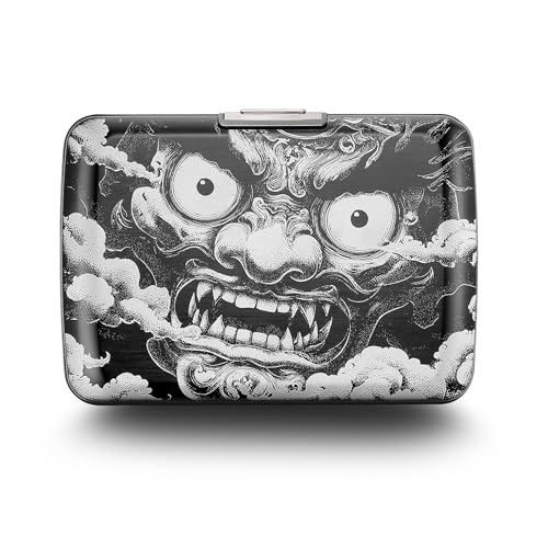 Image of OGON -DESIGNS- Aluminum card holder with metal lock, RFID protection against fraud and demagnetization, compact wallet, Smart Case OSLO model