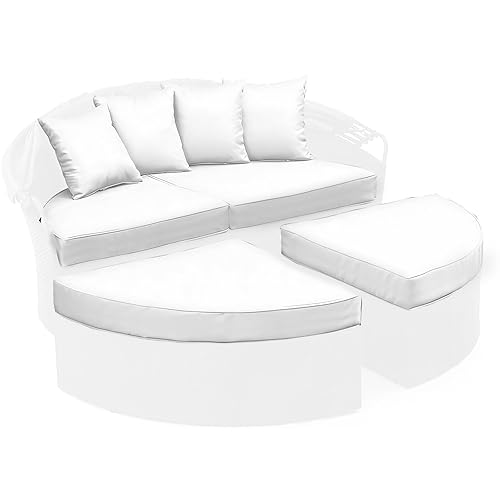 4 PCS Outdoor Round Daybed Cushion Waterproof,Olefin Patio Day Bed