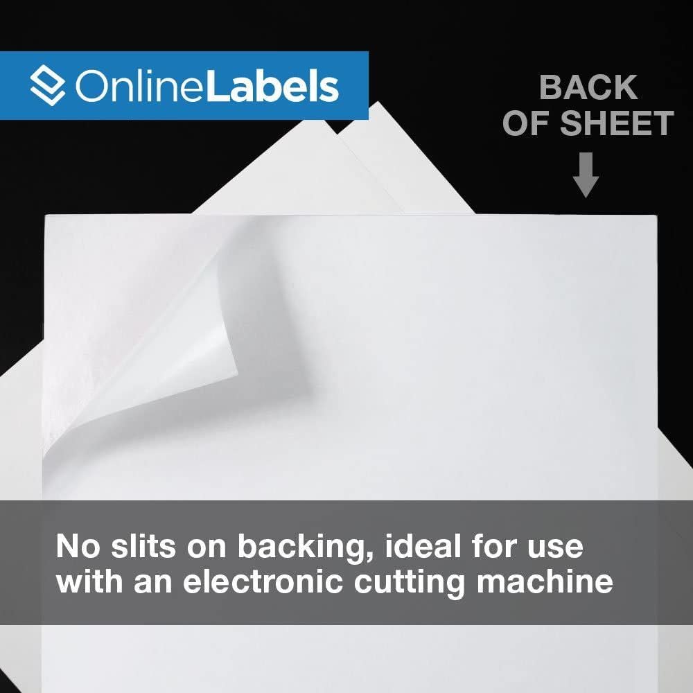 8.5 x 11 White Gloss Sticker Paper (Laser Printers Only) - 250 Sheets - Full Sheet Labels - OnlineLabels - Image 2