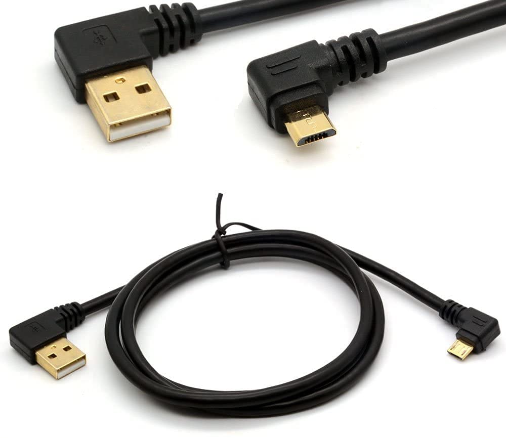 CentBest USB-2.0-Kabel, Links Gewinkelt Auf Micro B – 1m, Vergoldet, Für Smartphones & Mehr