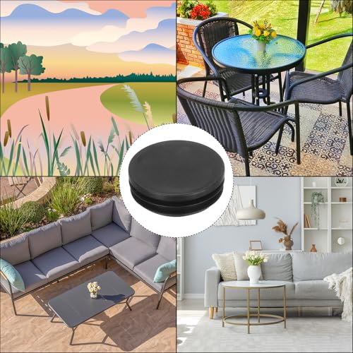 Image of MECCANIXITY 8pcs Round Plastic Hole Plugs, 2 Inch (50mm) Black Insert Tubing End Cap for Inserts Chair Leg Glide Furniture Protectors Metal Legs Round Tube
