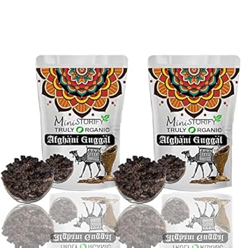 Mini Storify - Natural & Organic Afghani Guggul - Pack of 2-150 gm Each - Pure and Organic Guggal/Gugal Dhoop Original - Natural Air Purifier for Home Puja and Hawan