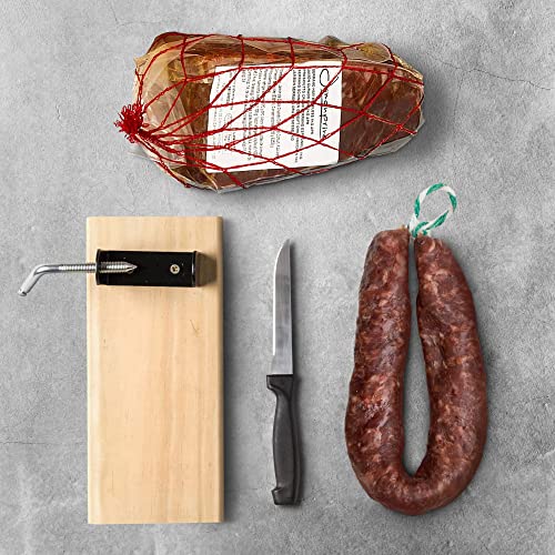 Miniatura 3 de Jamón Serrano Curado Deshuesado 1 Kg Jamonero Kit Salchichón 200 Gr