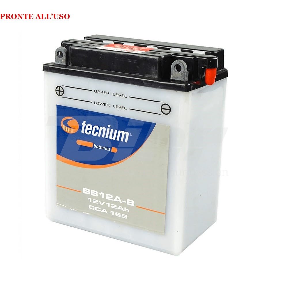 COMPATIBILE CON HONDA 600 XL V Transalp 1992 BATTERIA YB12A-B TECNIUM BB12A-B BATTERIE 12 AMPERE 12VOLT FORNITA COMPLETA SPECIFICA MOTO SCOOTER 113X70X105MM