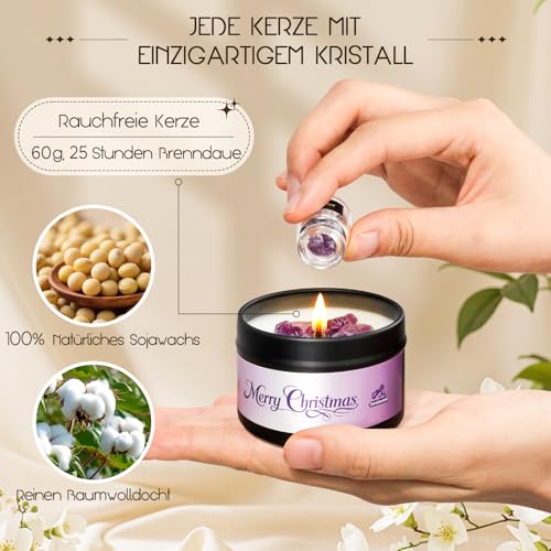 Vexyra Calendrier de L'avent 2026 Femme Chakra Bougie Parfumées avec Pierre Precieuse, Cadeau pour Yoga Massage Meditation Lithothérapie, Candle Bijoux Cristaux Coffret Cadeau Grand Mere Maman Amie – vue 4
