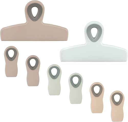 Miniatura 10 de Cook with Color Clips para bolsa, 4 clips grandes y resistentes para almacenamiento de alimentos con agarre hermético para bolsas de aperitivos y