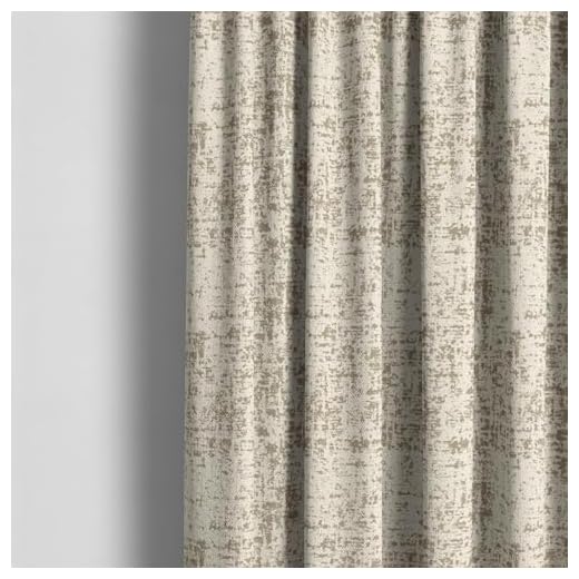 ECOTEX Cotton Texture Curtain- 7 Feet, Gold, Beige (Set of 2)
