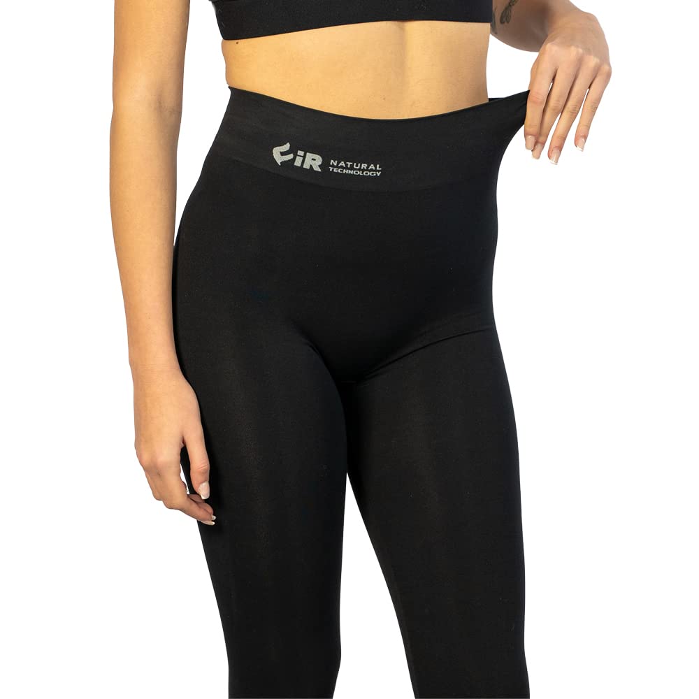 Fir Leggings Neri Tecnologia Unisex - Tessuto micromassaggiante - Migliora Circolazione e Allevia Lo Stress - Elasticizzata ed Aderente - Traspirante con Funzione Antibatterica