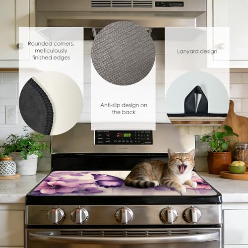 Image of Nuxovilar Purple Butterfly Stove Cover Diatomaceous Earth 28.65x20.47