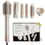 6-in-1 Hot Air Styler – Hair Dryer & Versatile Air Styler with Straightener, Auto Curler, Volumizing Brushes, Frizz-Free Hair Styler for Straighting, Curling, Smoothing & Adding Volume, Gift for Women