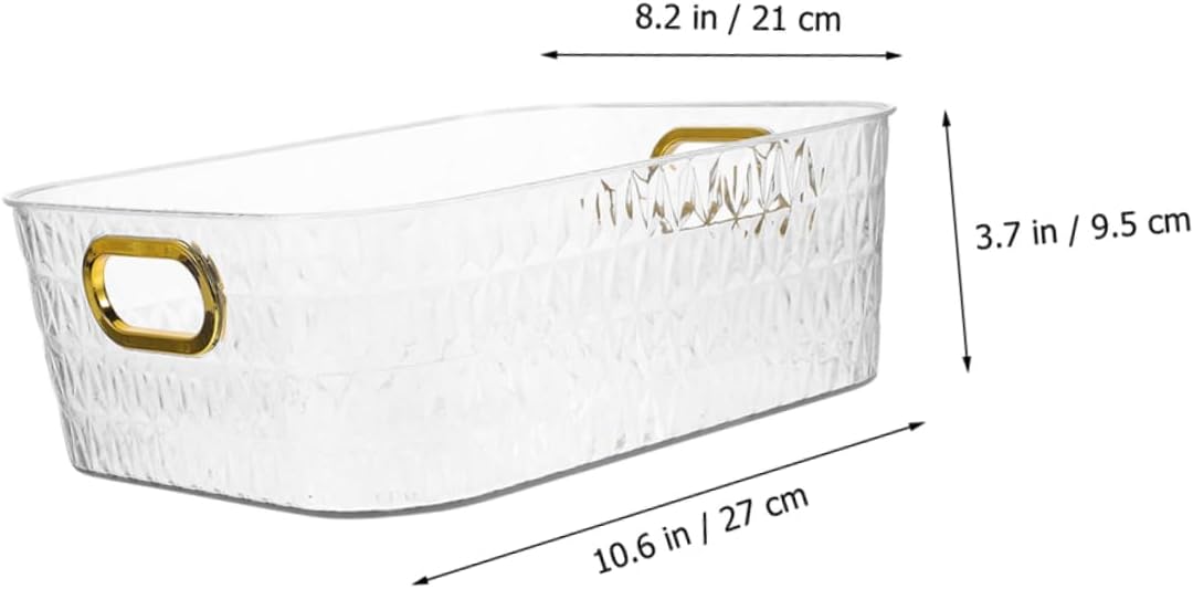 Cabilock 2pcs Plastic Cosmetic Storage Box Makeup Vanity Organizer Case Display Holder Countertop Organizer