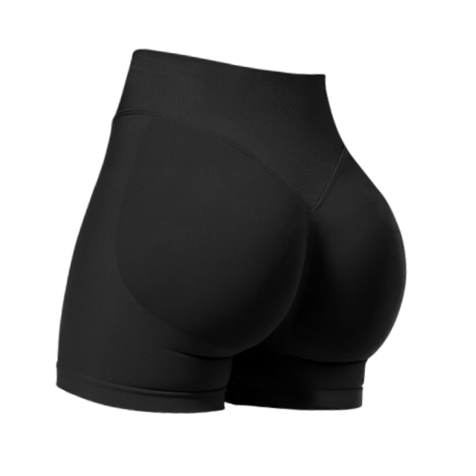 fabloft yoga shorts high waisted soft workout gym shorts for running l black