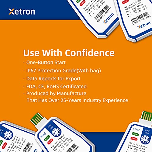 Xetron Single Use Temperature Data Logger 150 Day,Usb Temp Recorder,Disposable Data Logging Thermometer Automatic Continuous For Cold Supply Chain Transportation Of Medicine And Food Usw #TOP5