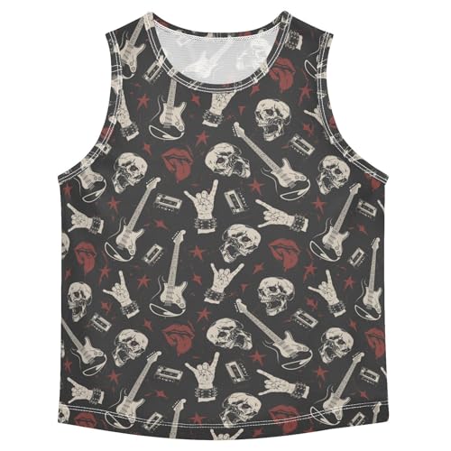 Baby Boys Sleeveless Tank Top Punk Skull Toddler Athletic Vest 3-10T