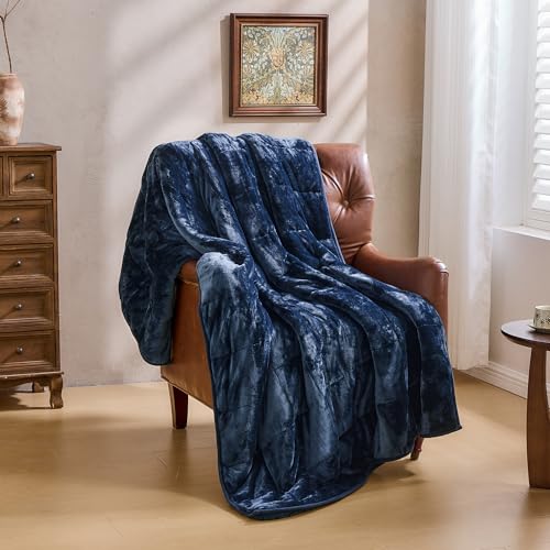 Super Fuzzy Soft Sherpa Fleece Weighted Blanket, 15 lbs Dual Sided Fluffy Heavy Weighted Blankets for Adults - No Bunching with Double Layers of Soft Inner Lining (48"x 72", 15 Pounds)