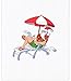 Kay Dee Designs H0536 Holiday Beach Santa Embroidered Waffle Towel