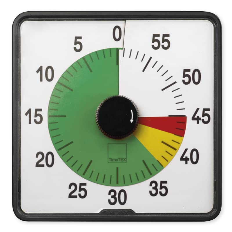Minuterie TimeTEX : compte à rebours silencieux 20cm pour la gestion du temps scolaire