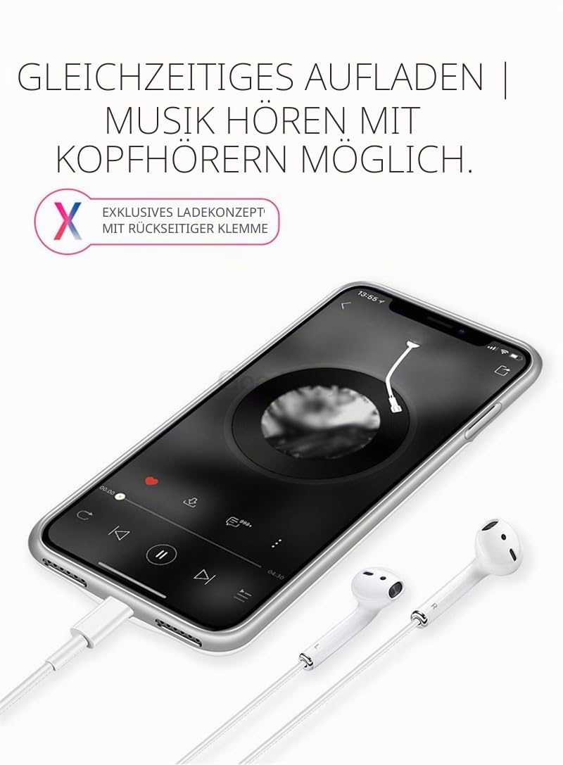 Akku-Hülle für iPhone 15, 10000 mAh, tragbar, dünn, wiederaufladbar, 6,1 Zoll (15,4 cm), Weiß