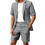 Generisch 2026 New Arrivals Two Piece Outfit with Plaid Pattern Short Sleeve Shirt Pants - Ideal for Casual, Business, Formal Occasions, black, L