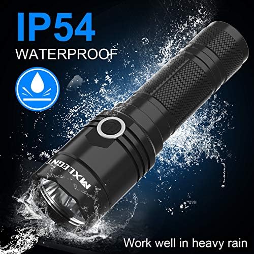 MXLEGNT Led Torch Rechargeable Flashlight, 2 in 1 UV Black Light & Super Bright White Light, 395nm, 600 Lumens(with 5000mah Battery)
