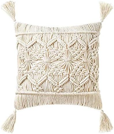 Miniatura 2 de Funda de cojín bohemia de macramé, funda de cojín para decoración de boda, 18 x 18 pulgadas, 1 pieza