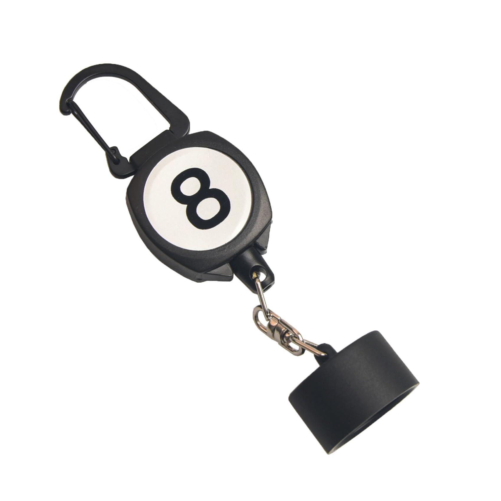 LAKE OF FIRE Billiard Chalk Holder，Pool Chalk Holder with Retractable Key Ring Black