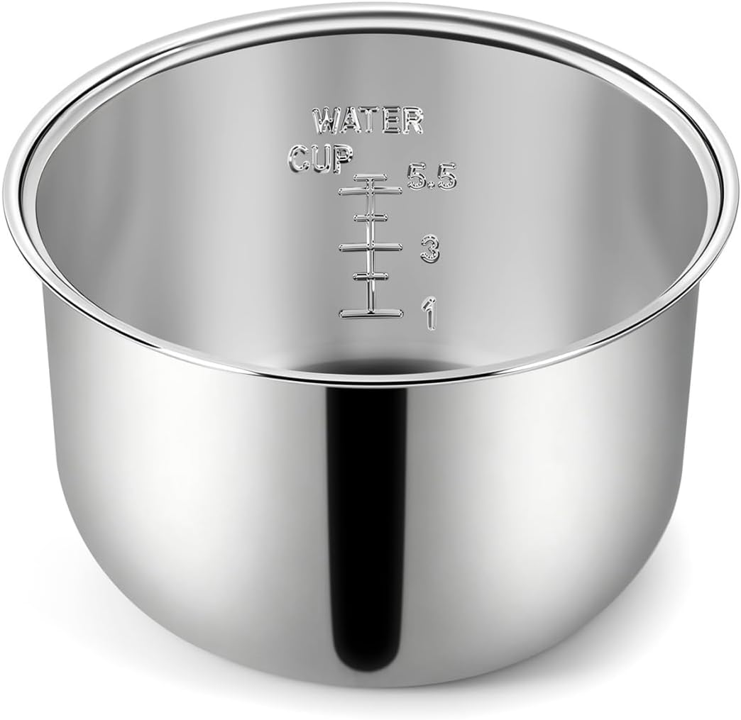 Ingpro Original Stainless Steel Rice Cooker Inner Pot for Most of Tiger/Zojirushi 5.5 Cup Rice Cooker, Original Manufacture Part (5.5 Cup)