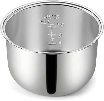 Ingpro Original Stainless Steel Rice Cooker Inner Pot for Most of Tiger/Zojirushi 5.5 Cup Rice Cooker, Original Manufacture Part 5.5 Cup