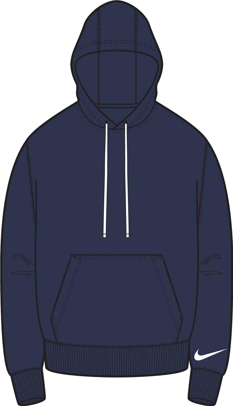Nike Park 26 Blank Pull-Over Fleece Hoodie White