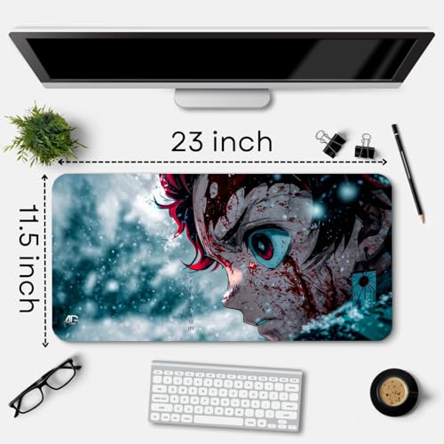 Image of Desk Mat, 23x11.5 inch, Gaming Mouse Pad, Desk Pad with Cartoon Character Design (Print 1)
