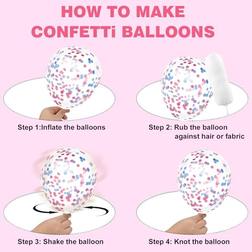 Image of Pink and Blue Latex Balloons Set, 65Pcs 12 Inch Metallic Pink and Metallic Blue Balloons, Gender Reveal Balloons for Boy or Girl Gender Reveal Decorations Birthday Party Baby Shower Anniversary