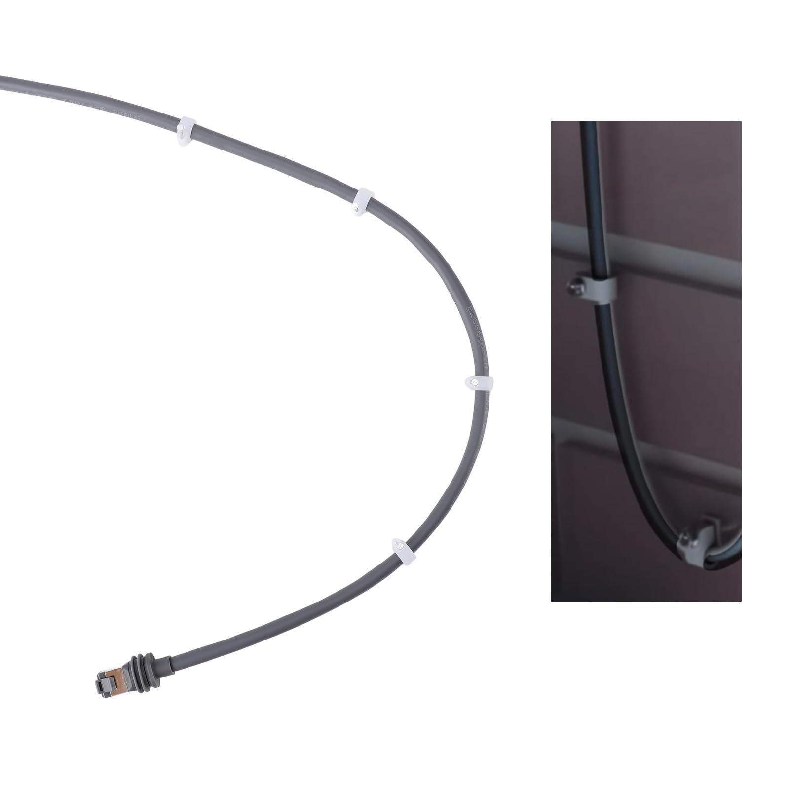 Greensen Cable Satelital Rectangular Resistente Al Agua con Clips para Cables, Conexión de Alta Velocidad de 1200 Mbps, Cable de Repuesto para Cable Satelital Rectangular (100