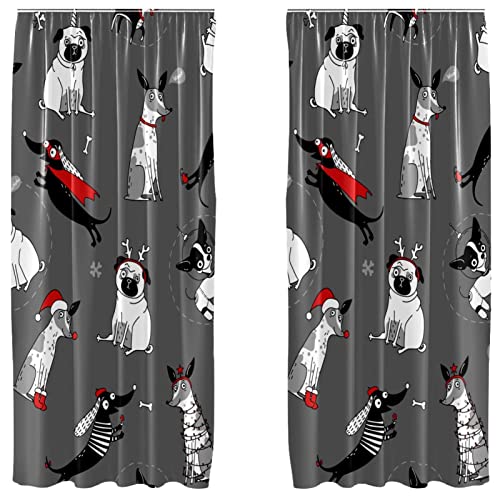 Cortinas de Navidad infantiles y familiares de 2 paneles para un hogar acogedor 2