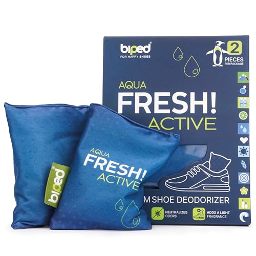 biped FRESH! ACTIVE – Deodorante per scarpe con carbone attivo di bambù – cuscino profumato o versione PURE senza oli – contro sudore e cattivi odori, effetto asciugante z2926(AQUA)