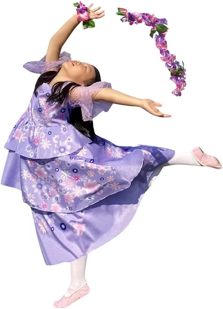 Kids Mirabel Cosplay Costume Girls Isabela Magical Princess Dresses Halloween Party Dress Up Suit - Image 6