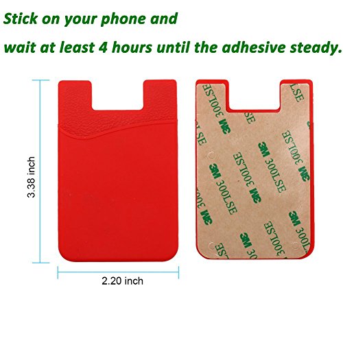 Phone Card Holder For Phone Back, Huo Zao Silicone Adhesive Credit Card Pouch With 3M Stick-On Phone Wallet, Compatible With Apple Iphone Samsung Galaxy Android Cell Phone Table Multi Colors - 10 Pack #TOP5