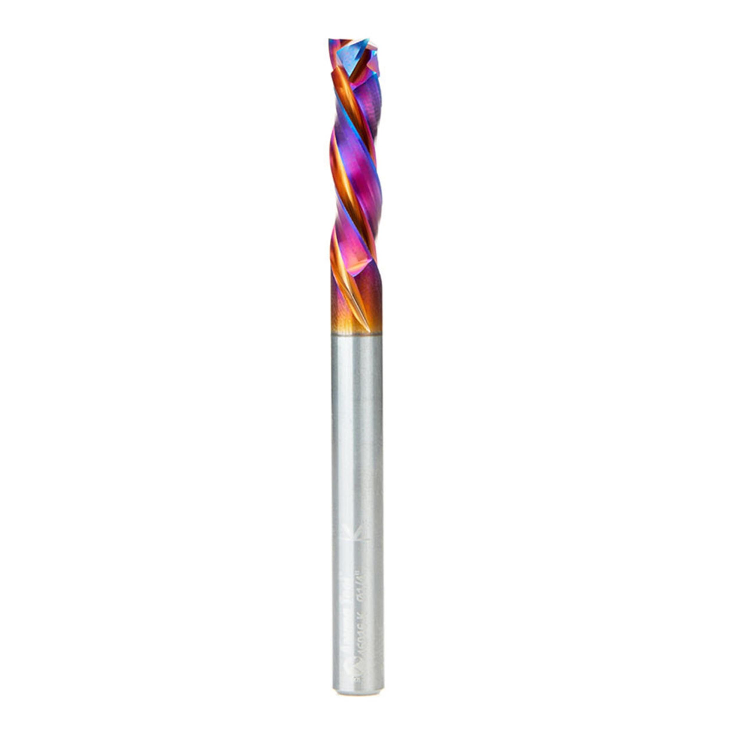 Amana Tool 46016-K CNC SC Spektra Extreme Tool Life Coated Mortise Compression Spiral 1/4 D x 1 CH 1/4 SHK 3 Inch Long 3 Flute Router Bit — image 1