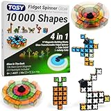 TOSY Magnet Fidget Spinner Glow - 16 blocks, 3in1 Toy: Transformable Fidget Spinner, Infinity/Puzzle Cube, Easter Birthday Gift for Kids/Adults, Glowing STEM Sensory Stress Relief